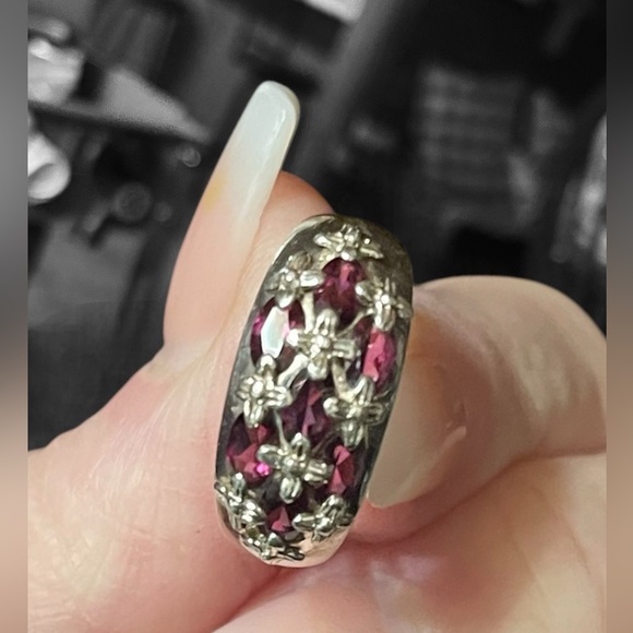 Michelle Albala 925 Silver and Amethyst Statement Ring - Picture 5 of 8